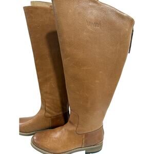 Franco Sarto Meyer Leather Knee High Boots Wide Calf Riding Minimalist Classic